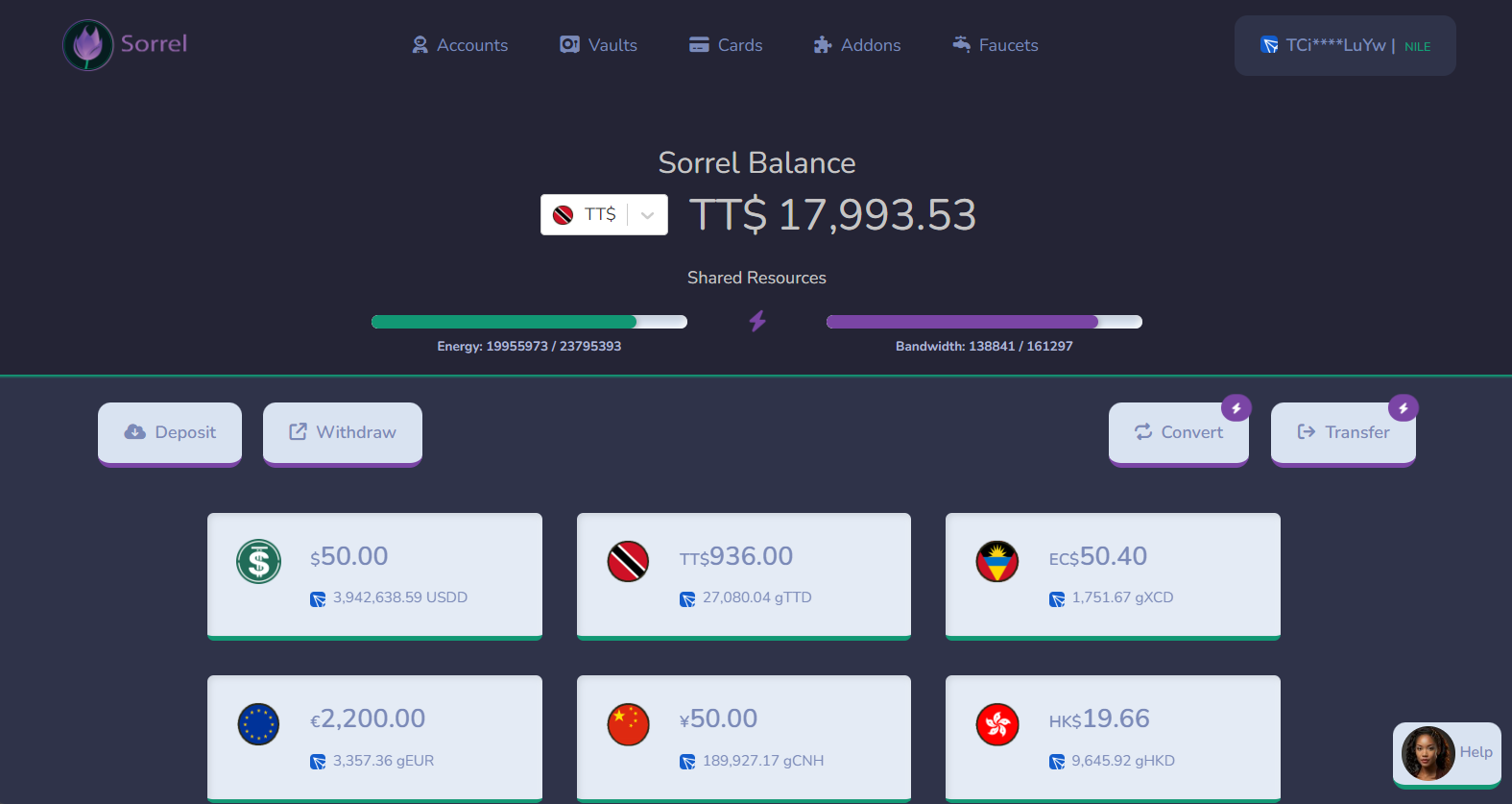 Sorrel Accounts UI